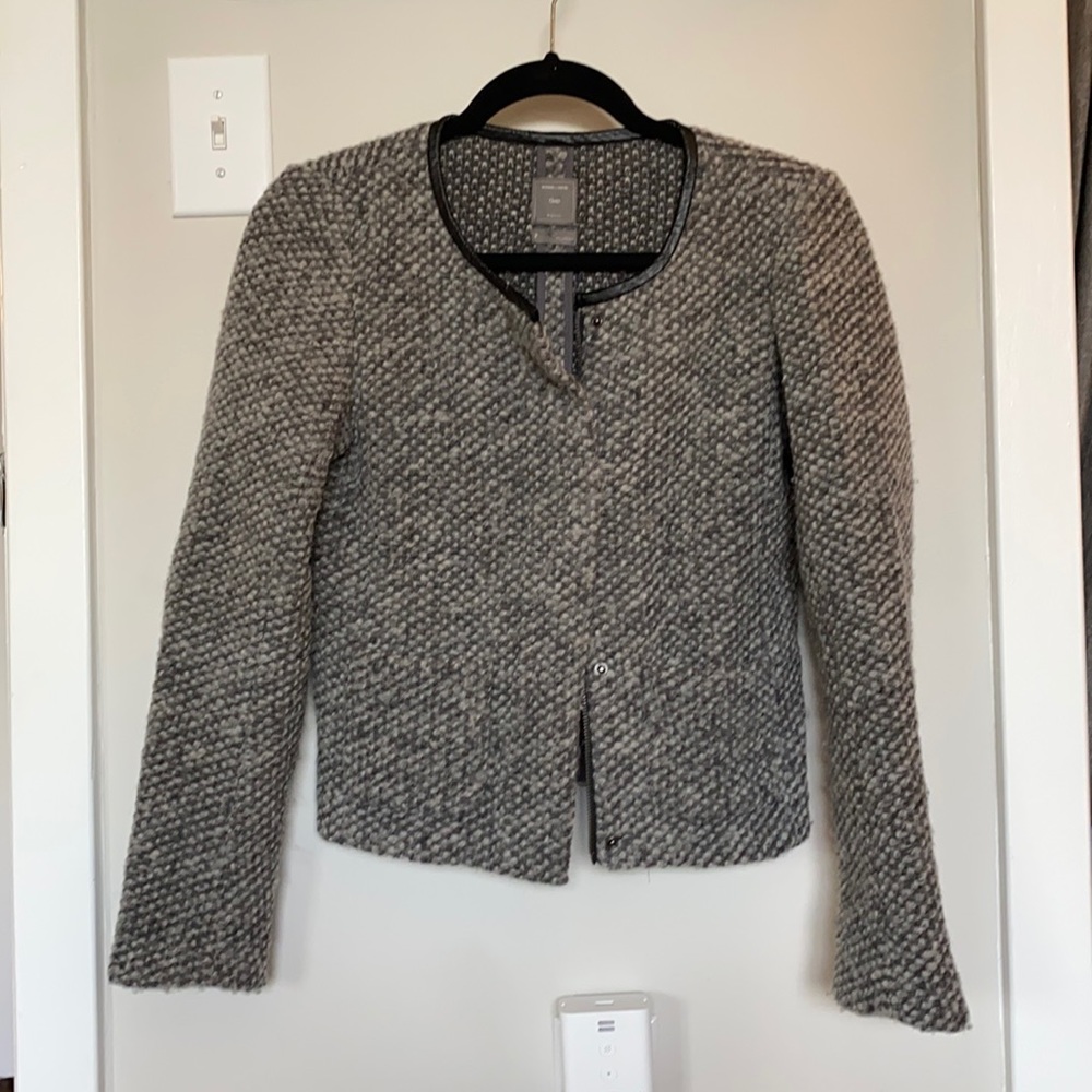 Tweed Moto Sweater